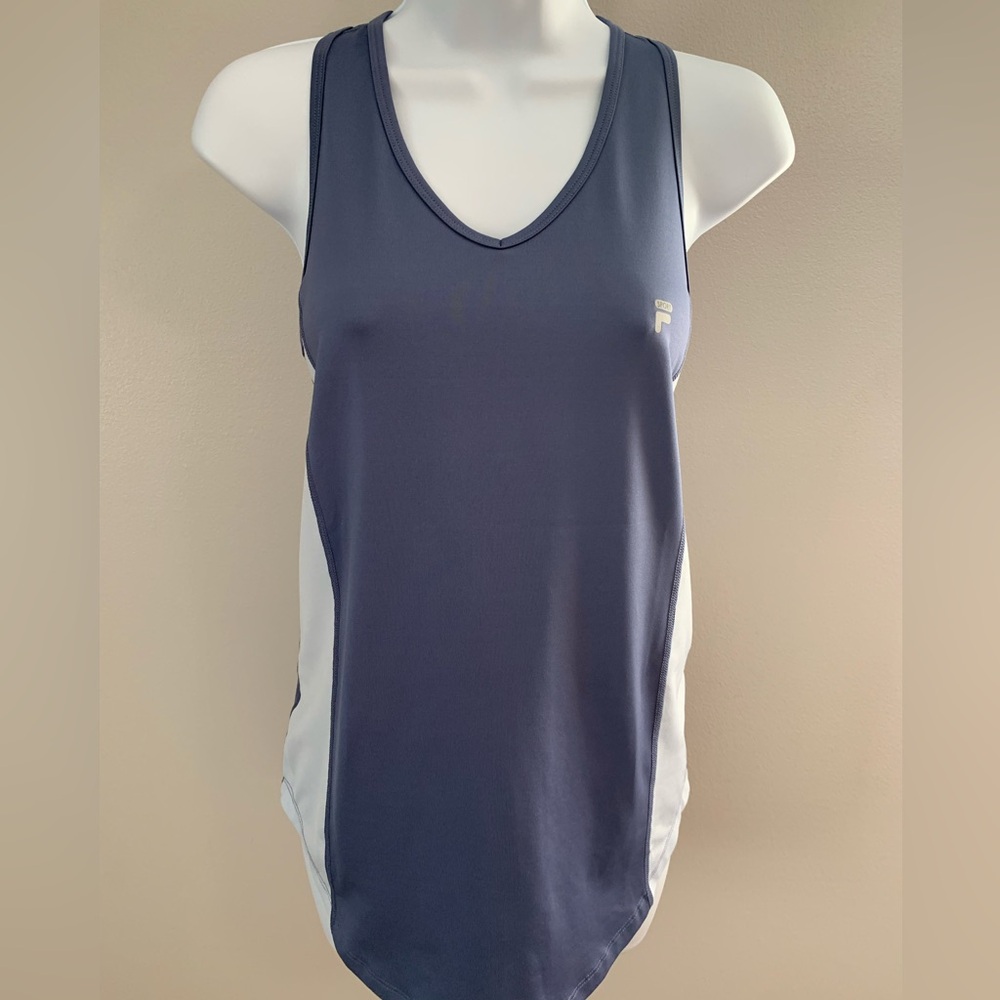 Fila Women's Tank Top - Navy and Light Blue
